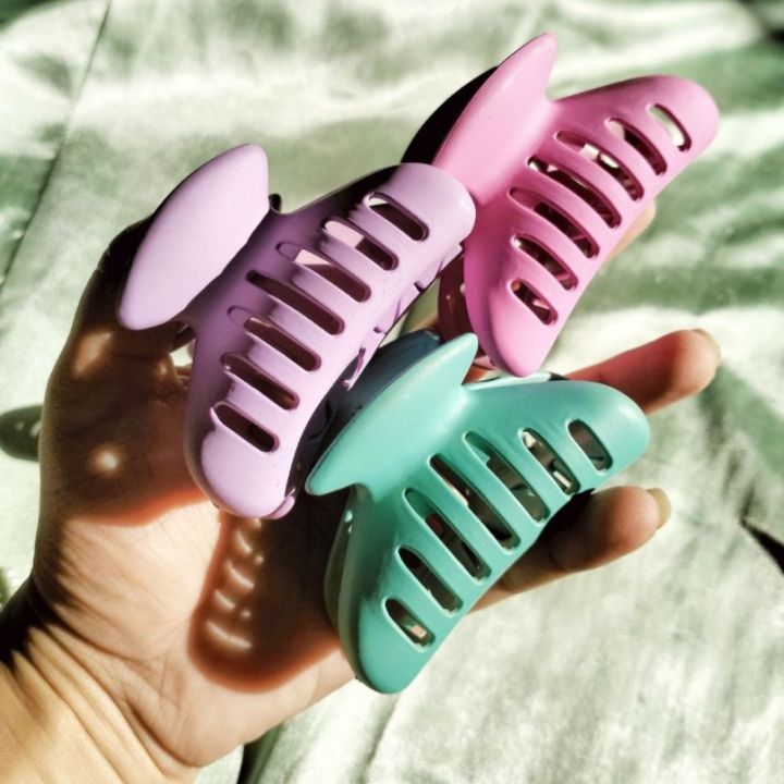 Matte Hair Claw Clips | Aesthetic Korean Style Butterfly Clutches in Pastel Shades | For Thick/Thin Hair