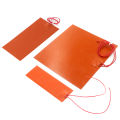 Silicone Heating Pad Waterproof Heated Mats Accessories Electric Flexible 3D Printer Square Pats Orange 12V/220V. 