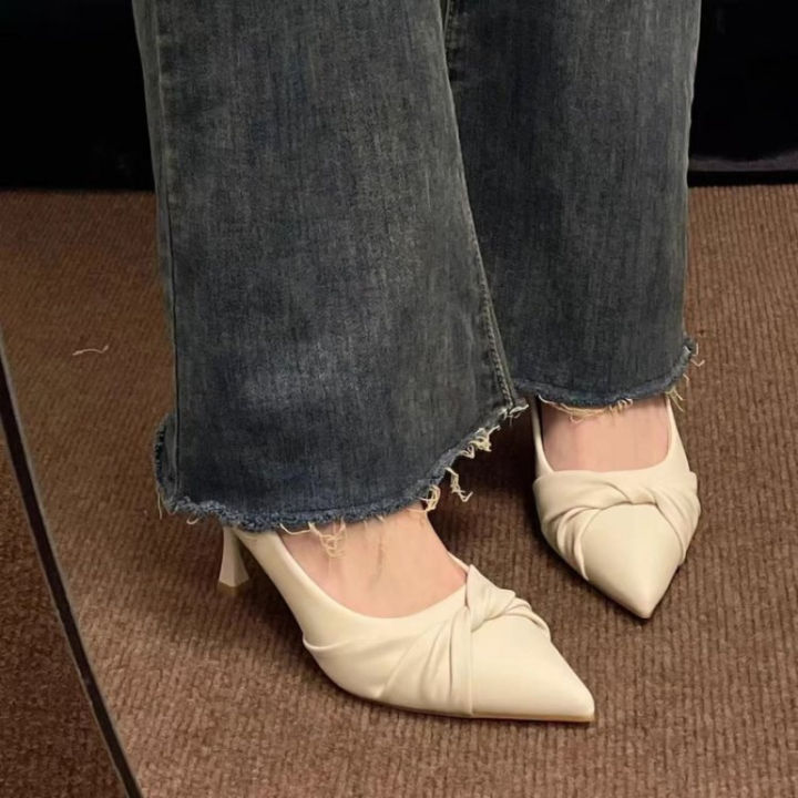 2025%20Spring/Autumn%20New%20Women's%20Gentle%20Pointed%20Toe%20High%20Heels%20%20-%20Shallow%20Cut%20Stiletto%20Heel%20Shoes,%20Bow%20Decor%20Elegant%20Shoes%20-%20Image%203