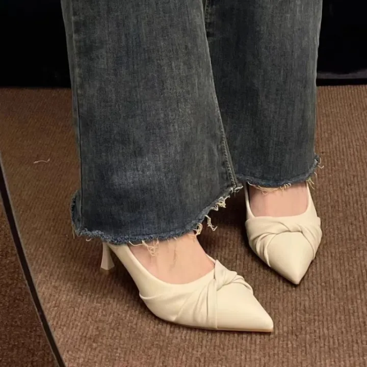 2025%20Spring/Autumn%20New%20Women's%20Gentle%20Pointed%20Toe%20High%20Heels%20%20-%20Shallow%20Cut%20Stiletto%20Heel%20Shoes,%20Bow%20Decor%20Elegant%20Shoes%20-%20Image%203