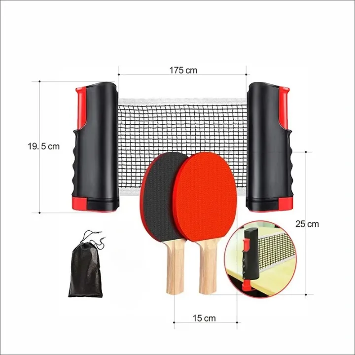 Racket Column Table Tennis Racket Combination Set Portable Mesh Column Household ...