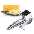 Multifunctional Kitchen Craft Rotary Stainless Steel Cheese Grater 1 Drums Slice Shred Tool. 