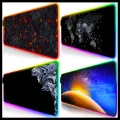 High-Quality XXL RGB Gaming Mouse Pad SMALL & Large Size with Gel Wrist Pad - Extended & Small Led Soft Cloth Mousepad Mat with Non-Slip Rubber Base & 14 Lighting Modes for Gamers, PC Computer, Laptop, Office - (800×300×4mm) - Black - FunBug. 