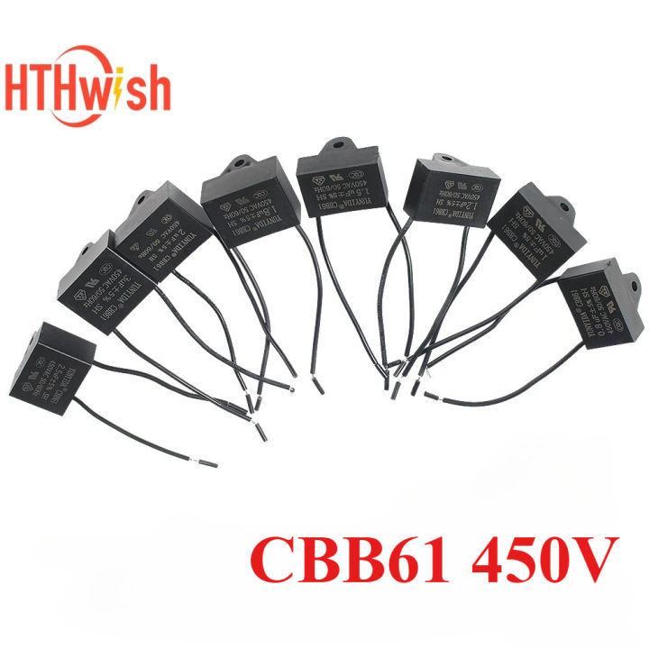 interruttore elettronico Condensatore ventilatore da soffitto CBB61 4.5uf for New Tech 2 fili 50/60Hz 450VAC (Size : 2pcs-6uf