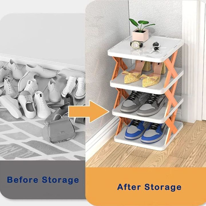 KITCHENWARE%205%20Layer%20Shoe%20Rack,Stackable%20Shoe%20Storage%20Organizer%20for%20Bedroom%20Entryway,%20Adjustable%20Shoe%20Rack,%20Shoe%20Slots%20Organizer%20Shelf,%20Easy%20Clean%20Shoe%20Tower%20Rack%20-%20Image%203