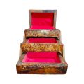 Wooden Folding Jewellery Box - Handicrafts Handmade 3-1 Folding Wooden Jewellery Boxe Nakshi - Pure Wood Jewellery Boxes. 