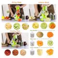Tabletop Drum Grater Stainless Steel 3 in 1 Multi-Functional Drum Rotary Vegetable Cutter Grater & Slicer with High Speed Rotary Cylinder. 