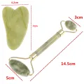 Natural Rose Jade Roller Face Massage Gua Sha Board Jade Massager Body Facial Eye Scraping Acupuncture Face Lift. 