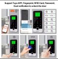 IP67 Fully Waterproof Fingerprint RFID Keypad Access Control System, 13.56MHz Wiegand 26 Metal Shell Access Controller, NFC Smart Phone Unlock for Home Safe, Outdoor Supported. 