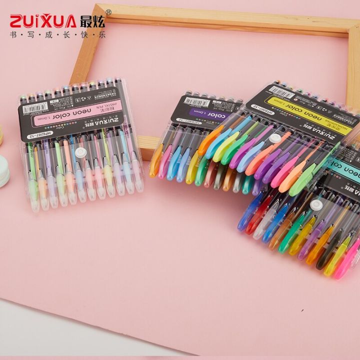 12/24 PCs Metallic Glitter Color Gel Pens