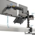 NB-H180-FP Dual Arm 2 in 1 Combo, Laptop Mount with Adjustable Tray for 10-17”Notebook, Full Motion. 