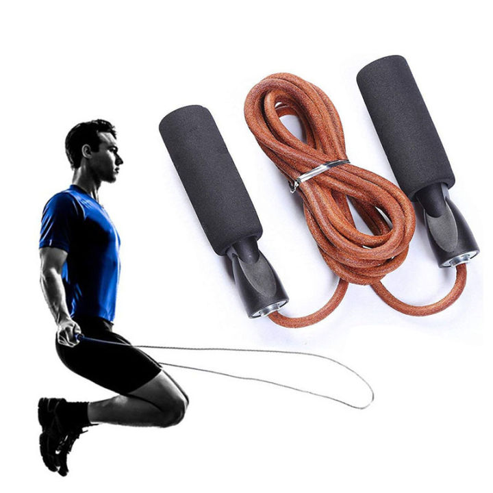 Aerobic Rope Leather Jump Rope Women And Men Skipping Skip Ropes Adjustable Length ...