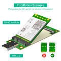 Mini PCI-E to USB Adapter With SIM card Slot for WWAN/LTE Module. 