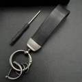 Creative And Minimalist Faux Leather Keychain Pendant, Personalized Keyring with Wrist Strap, High-End Fashionable Vintage Faux Leather Key Holder. 