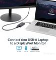 USB 3.0 to DisplayPort Adapter - 4K 30Hz Ultra HD - DisplayLink Certified - USB Type-A to DP Adapter Converter for Monitor - External Video & Graphics Card - Mac & Windows. 