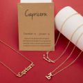 3Pcs/set 12 Zodiac Sign Necklaces Set For Women Constellation Pendant Chain Choker Birthday Jewelry With Cardboard Card. 