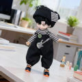 The New Hot Selling Ob11 Doll Clothes Personality Cat Ear Shape Decoration Simplicity and Fashionable Personality Striped Suit.