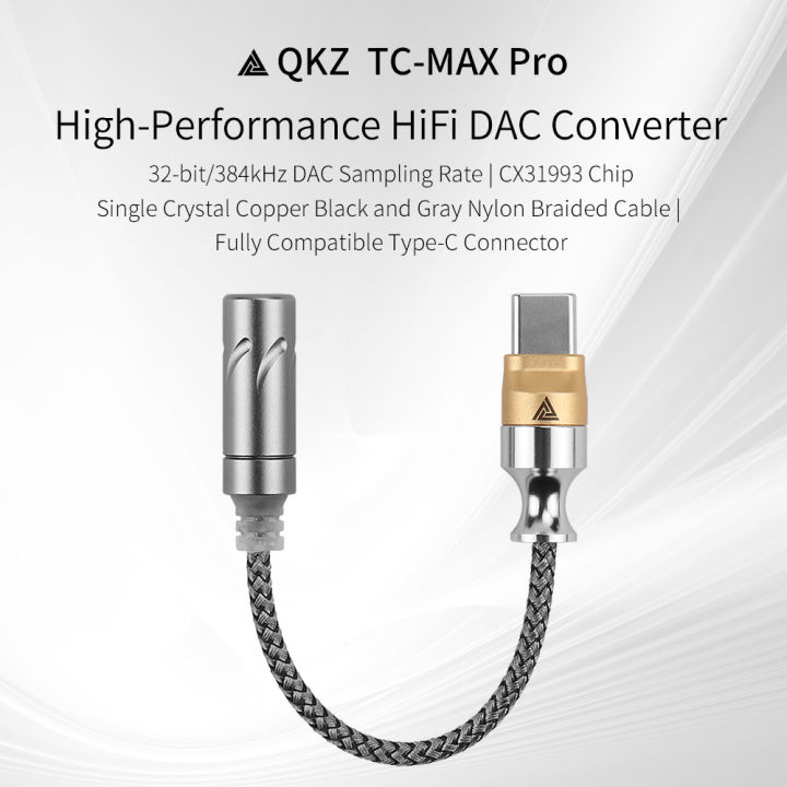 QKZ%20TC-MAX%20Pro%20HiFi%20DAC%20USB%20Type%20C%20To%203.5mm%20Headphone%20Amplifier%20Audio%20Decoder%20IEM%20AMP%20Mobile%20Phone%20Adapter%20CX31993%2032bits/384kHz%20-%20Image%202