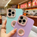 🇹🇭Ekcam 3 in 1 new solid color iPhone phone case for iPhone 11 12 13 Pro Max X Xs XR xsmax 7 8 plus see the logo in the middle, cute, pretty in. cute Thai. 