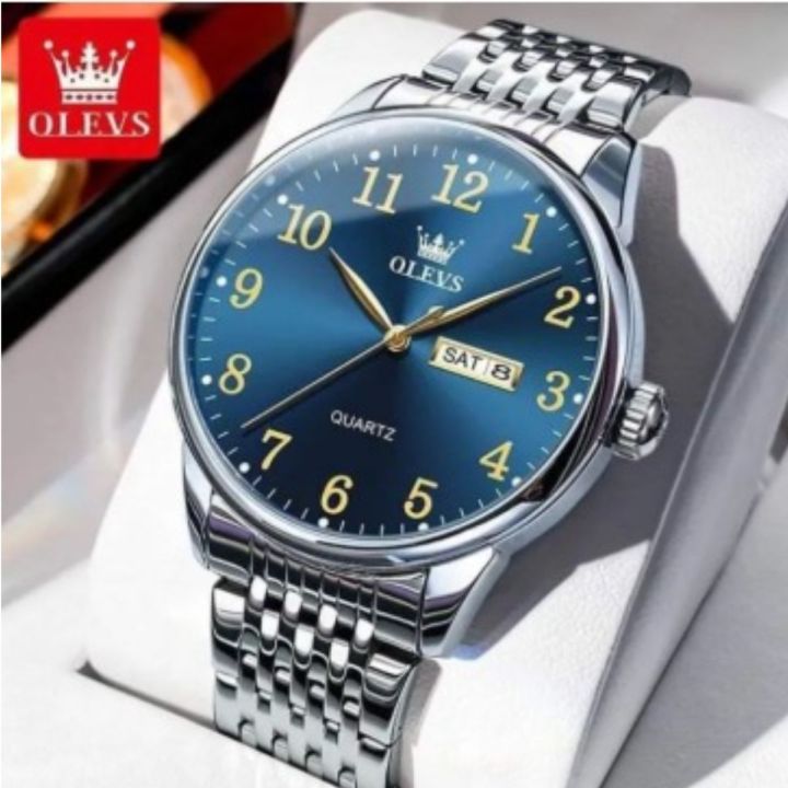 OLEVS Fashion Watch For Men | Silver Blue