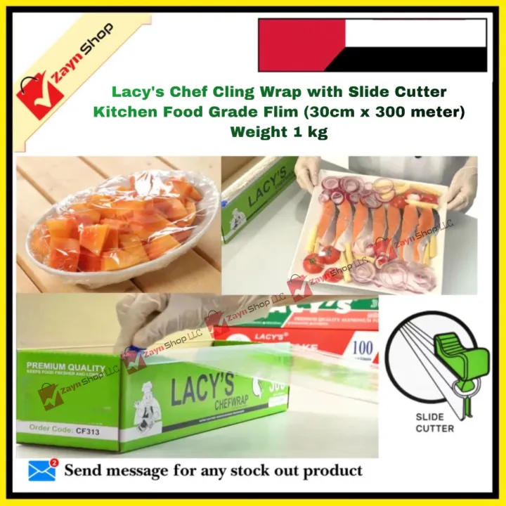 Lacy's%20Chef%20Cling%20Wrap%20with%20Slide%20Cutter%20%20Kitchen%20Food%20Grade%20Flim%20/%20food%20wrapping%20film(30cm%20x%20300meter)%20weight%201%20kg%20-%20Image%204