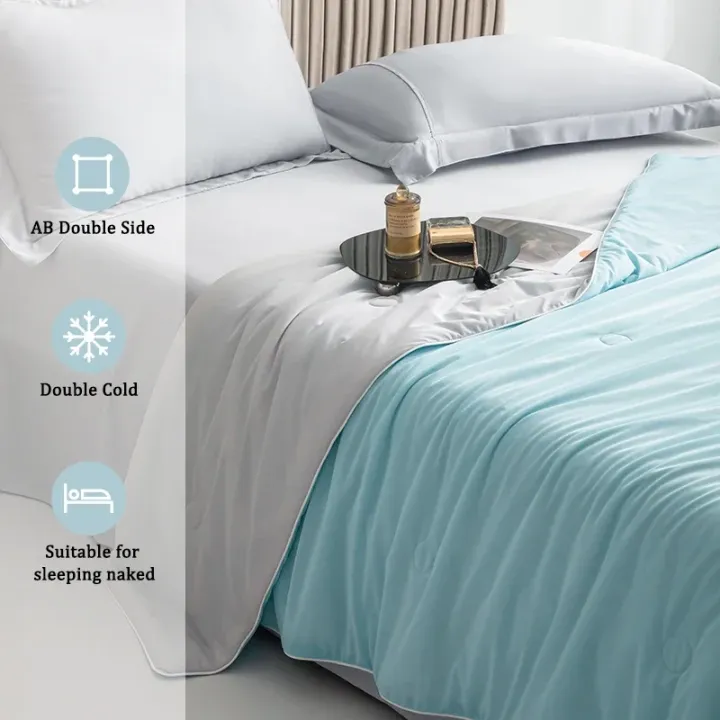 Air%20Condition%20Comforter%20for%20Summer%20Pure%20Color%20Ice%20Silk%20Cooling%20Blanket%20Lightweight%20and%20Smooth%20Twin/King%20Size%20Cold%20Quilt%20-%20Image%204