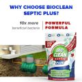Bioclean Septic Plus 10X Powerful | Odour Removal Formula | Septic Tank Cleaning Powder|Powerful Septic Tank Bacteria Reduces sludge build-up|Degrades Food & Human Waste| Pack of 1 (250 gm). 
