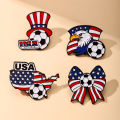 4 PCS Exquisite Metal Ball Badge Brooch Sports Fan Collection  Lapel Pin Decoration Accessory. 