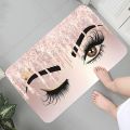 Eyelash Pattern Printed Carpet Flannel Foot Pad Mat Suitable for Bedroom Bathroom Kitchen Entrance Rug Home Decoration. 