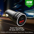 For car charger for iPhone 17 16 15 iPad AirPods Watch 2port USB C Cigarette Lighter adapter for S25 tablet.