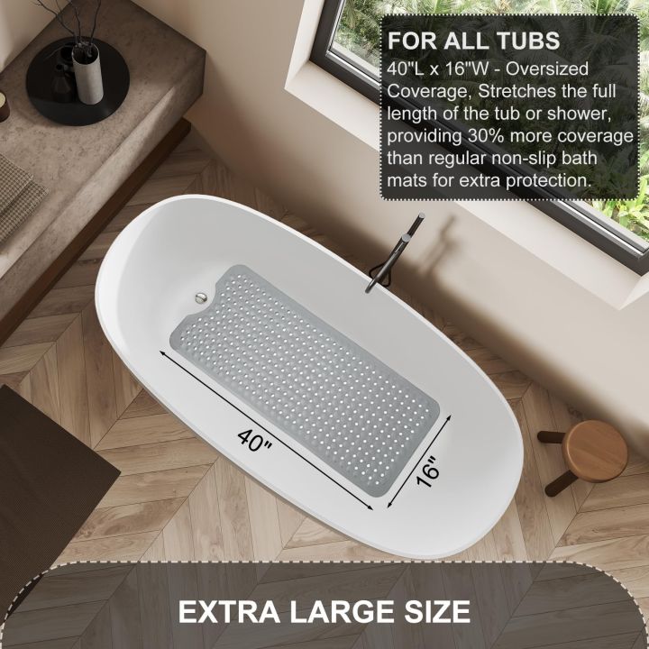 Bath%20Tub%20and%20Shower%20Mats%20Non%20Slip%20Bath%20Mat,%20Non%20Slip%2040%20x%2016%20Inch%20Extra%20Large%20Bathtub%20Mat,%20Machine%20Washable%20Bathmat%20with%20Drain%20-%20Image%203