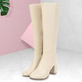 Autumn And Winter Women'S High Boots Fashion Soft Leather Back Zipper Long Boots Ladies Comfortable Knee High Boots Botas Mujer. 
