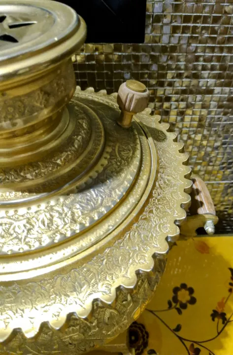 Authentic%20Persian%20Samovar,%2050%20Years%20Old.%20Genuine%20Elephant%20Tusk%20on%20Small%20Kettle's%20Handle.%20Original%20Electric%20Persian%20Samovar%20with%20Gold%20Finish.%20-%20Image%204