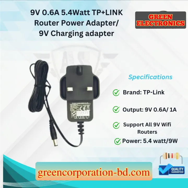 9V%201A%205.4Watt%20TP+LINK%20Router%20Power%20Adapter/9V%20charging%20adapter%20-%20Image%202