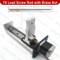 T8 Lead Screw Rod with Brass Nut 350mm 500mm 650mm Length 8mm Screw Rod Rod Diameter Thread, 2mm Pitch Trapezoidal Thread for 3D Printer Stepper Motor CNC Machine Parts.