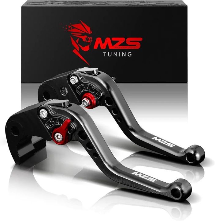 MZS Black Motorcycle Brake Clutch Levers Adjustable Short Compatible with GROM MSX125 14-23 | CBR250R 11-15 | CBR300R CB300F 14-21 | CBR500R CB500F CB500X 13-21 | CB300R/Monkey 18-22