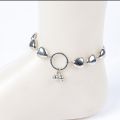 Charming Silver Love Heart Beaded Anklet – Fashionable Women’s Payel Nupur for Eid, Gift, or Casual Wear. 