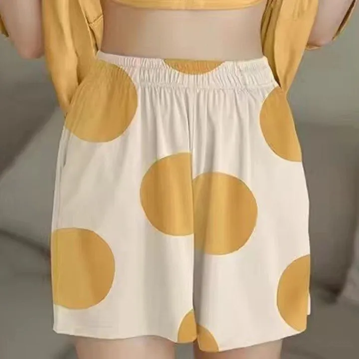 Pajamas%20Female%20Short-Sleeved%20Set%20of%20Sweet%20with%20Chest%20Cushion%20Korean%20Version%20of%20the%20Cartoon%20Students%20Casual%20Home%20Wear%20Loose%20Large%20-%20Image%206