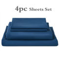 4pcs Sheet Set Lightweight Super Soft Easy Care Wrinkle Free Microfiber Bedding Sets with 14-Inch Deep Pockets for Women Men. 