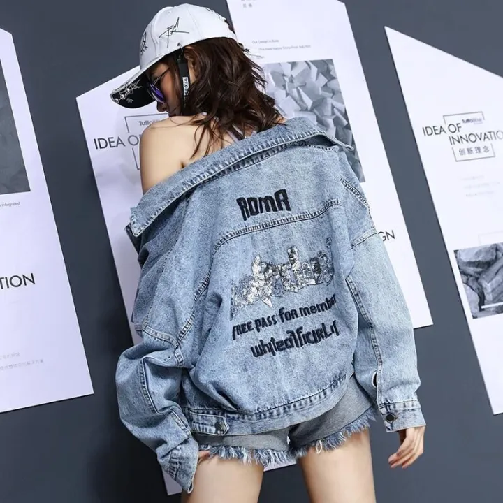 Women's%20denim%20jacket%20Korean%20version%20of%20the%20jacket%20Korean%20version%20of%20the%20long-sleeved%20sunscreen%20vintage%20collar%20striped%20shirt%20-%20Image%209