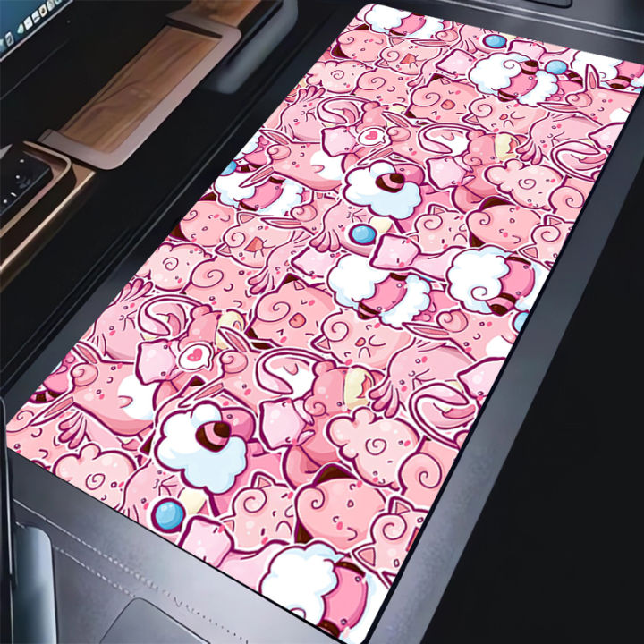 Computer Mouse Pad Pokemon Jigglypuff Gaming MousePad Edge White XXL Large Mouse pad Gamer keyboard pad PC Desk Mat tapis souris