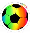 PVC Rainbow Football + 1 Nozzle, Single Un-inflated Plastic Rainbow Multicolor Football ~20 cm. 