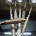 Stainless Steel Table Spoons with Laser Check Design/Laser Flower Design(Set of 6). 