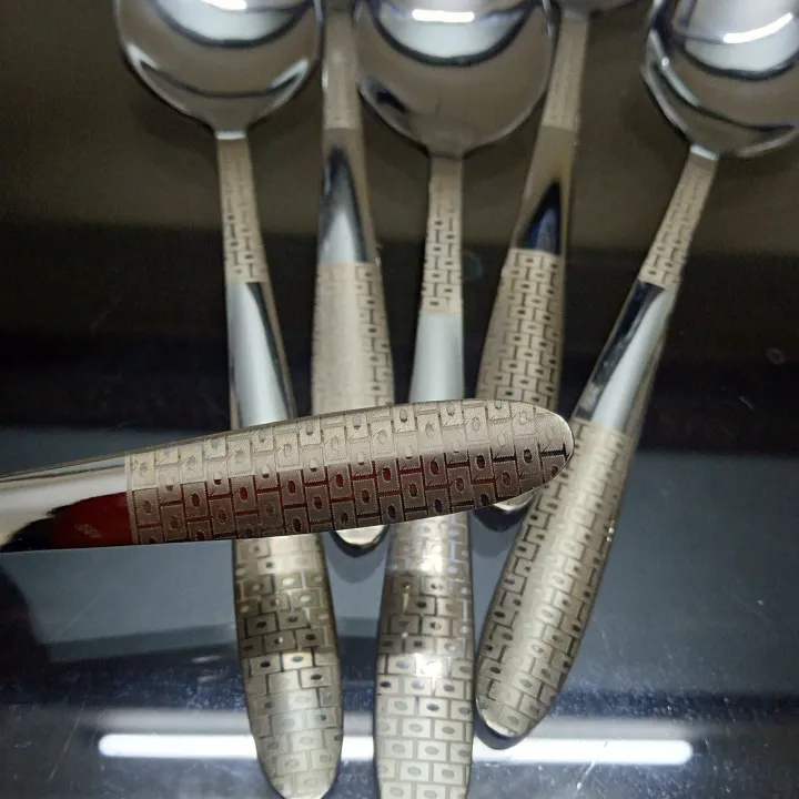 Stainless%20Steel%20Table%20Spoons%20with%20Laser%20Check%20Design/Laser%20Flower%20Design(Set%20of%206)%20-%20Image%204