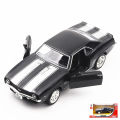 1:36 Chevrolet USA 1969 Camaro SS Vintage Matte Black Diecast Metal Car Model Toy For Collection Gift Kids A318. 