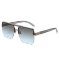 Cool Square Sunglasses Ins Trendy Metal Half Frame Fashion Sunglasses Sunshade Glasses 1205.