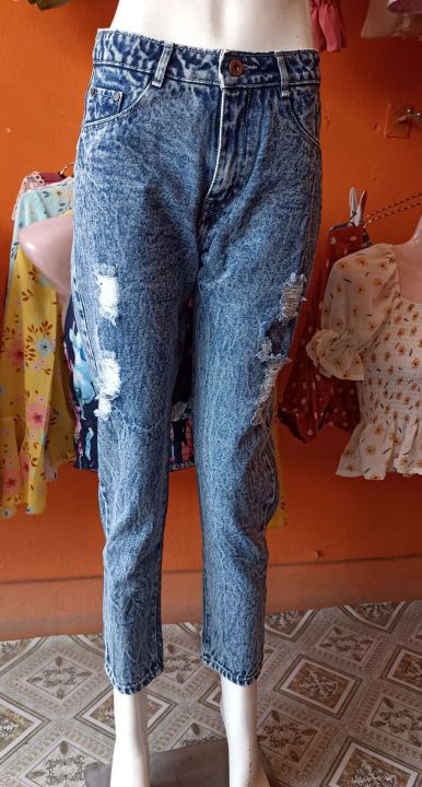 Women's Grunch Pant High Waist Skinny Jeans Casual Straight Leg Trousers