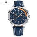 PAGANI DESIGN New 44MM  Men Watch Sapphire Glass Waterproof Luminous Leather Multi Functional Quartz Wristwatch Man . 