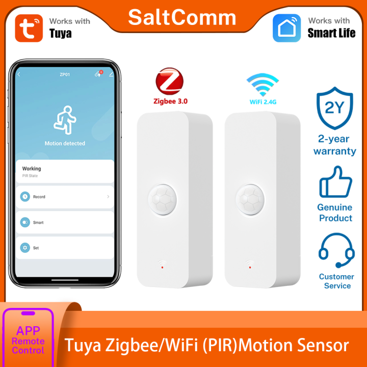 Tuya WiFi Zigbee 3.0 PIR Motion Sensor Smart Home Security Human Body Infrared Detector Works with Alexa  Home
