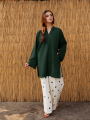 Sultan | Heart Embroidered Flapper 2PCs Dress for Women – V Neck Short Shirt with Side Pockets & Matching Trouser Casual Summer Outfit | 14th August Dress for Women & Girls. 